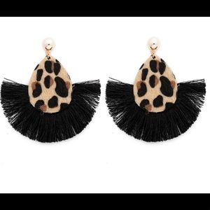 Cheetah Fringe Earrings